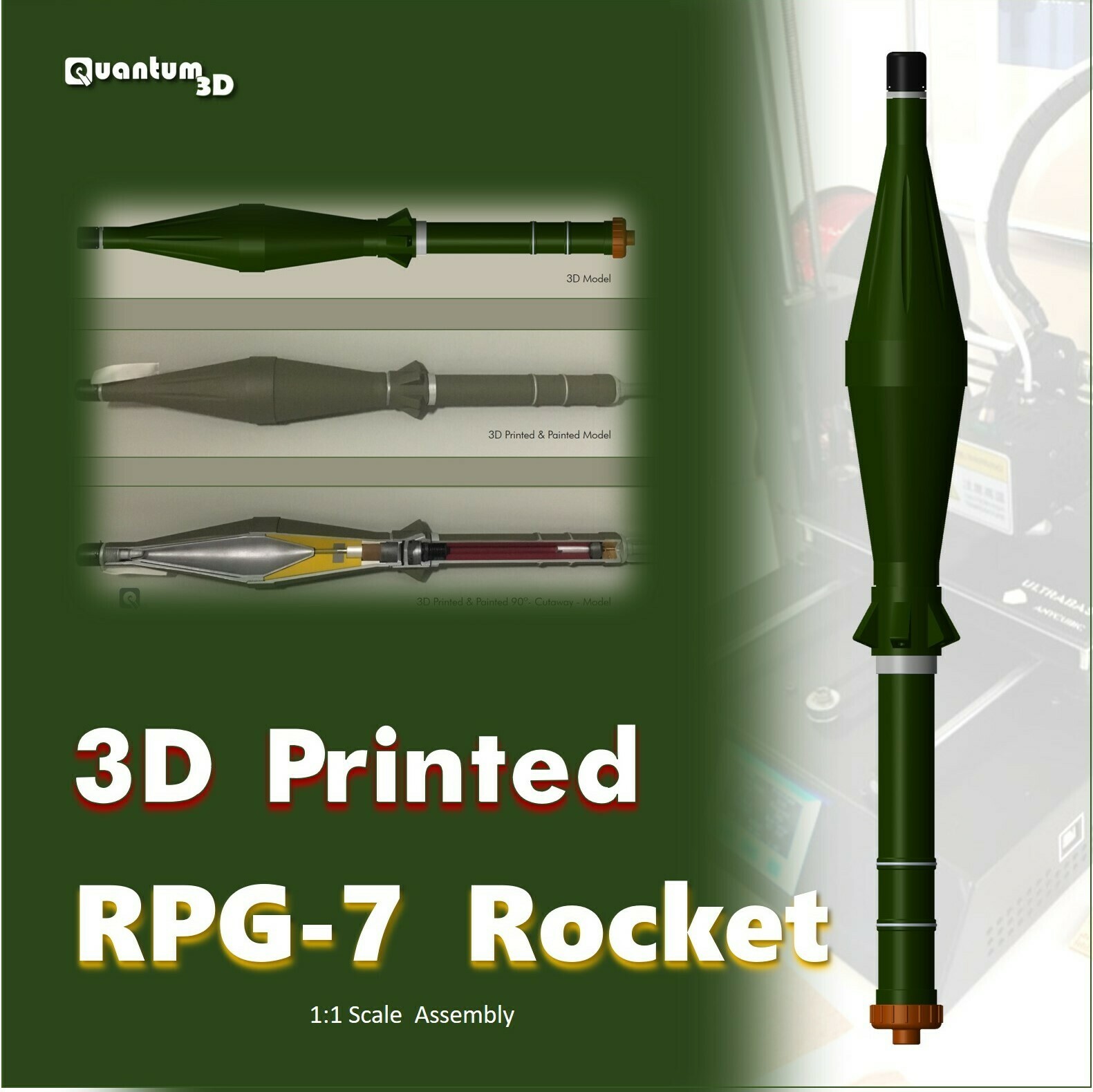 Free STL file RPG-7 Rocket Assembly 🚀・3D printable model to download・Cults